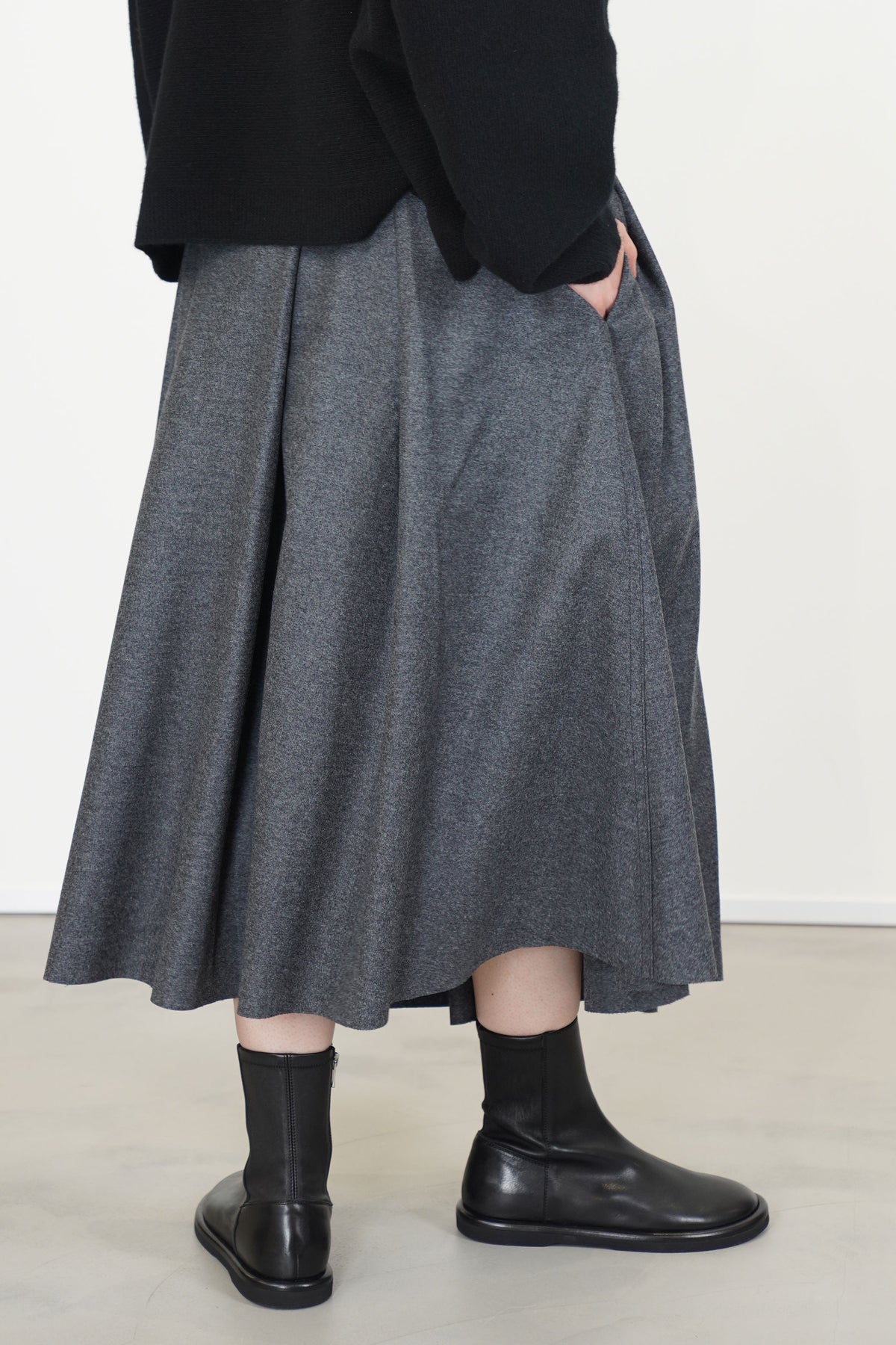savy skirt wool graphite melange