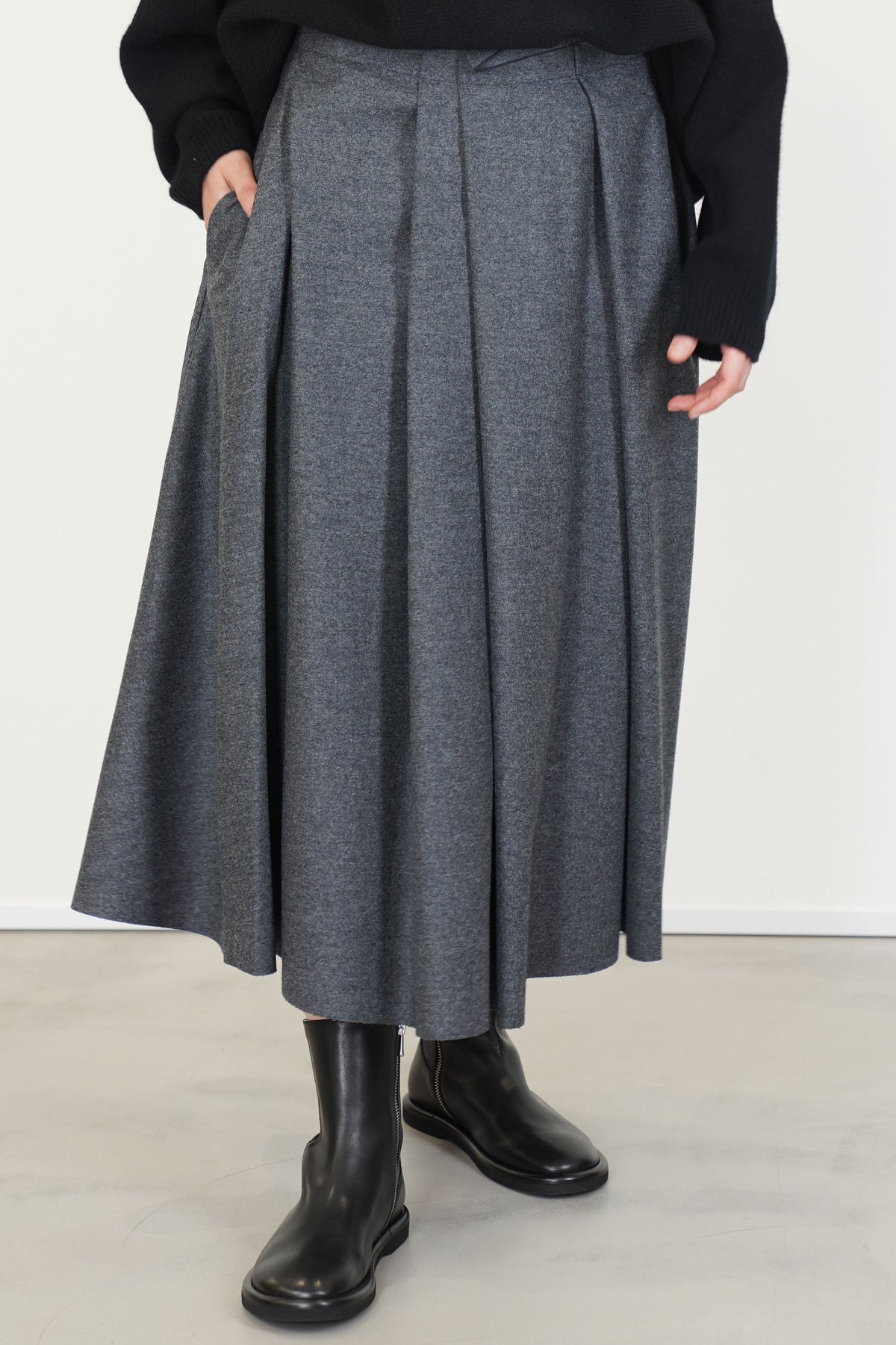 savy skirt wool graphite melange