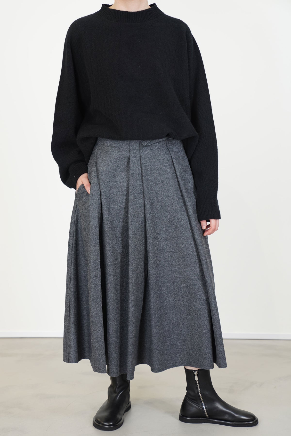 savy skirt wool graphite melange