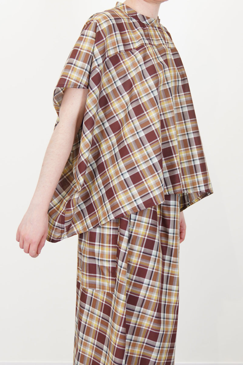 shirt basker check toffee