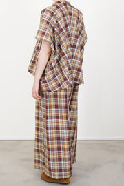 back view of sofie d'hoore shirt basker check toffee