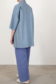 back view of sofie d'hoore shirt bodhi mercury loose and relaxed drape