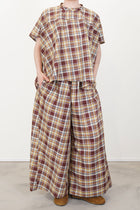wide trousers parana check toffee