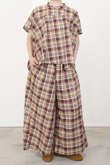 wide trousers parana check toffee