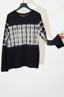 cashmere long pullover black light grey