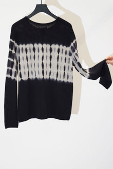 cashmere long pullover black light grey