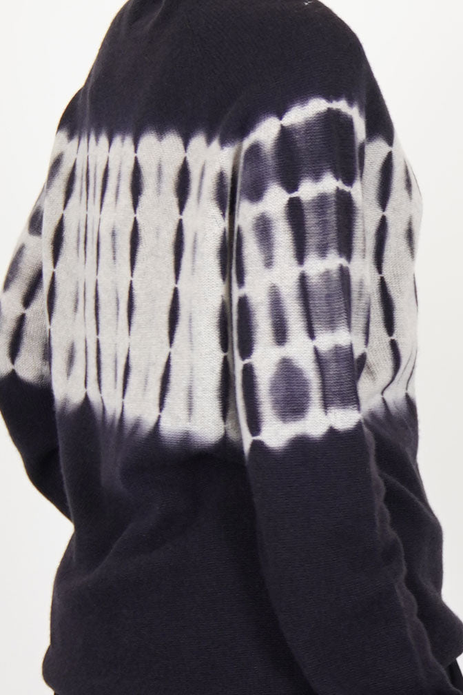 cashmere long pullover black light grey