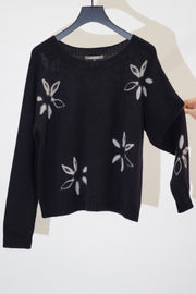 cashmere short pullover black light grey