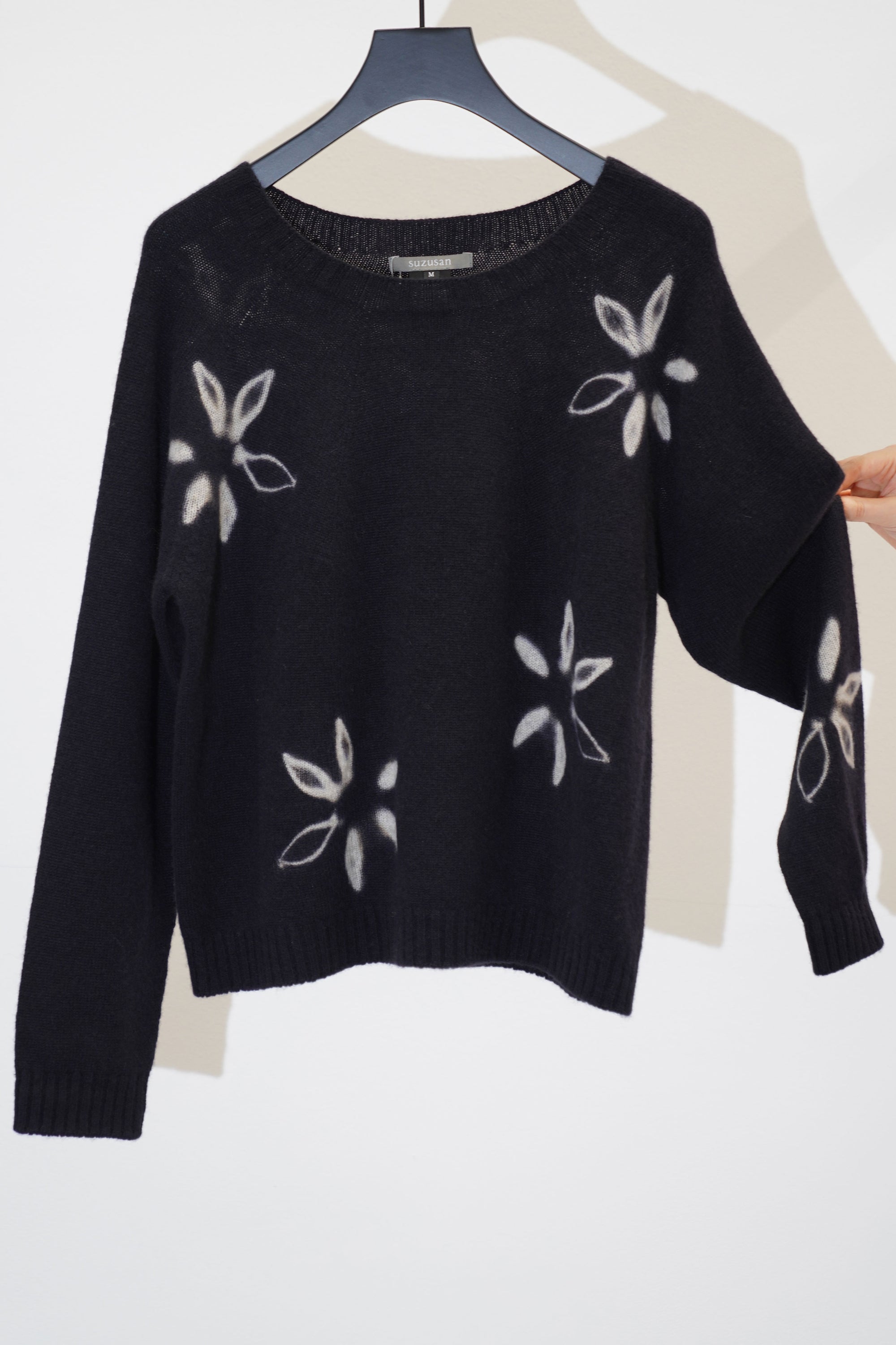 cashmere short pullover black light grey