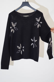 cashmere short pullover black light grey