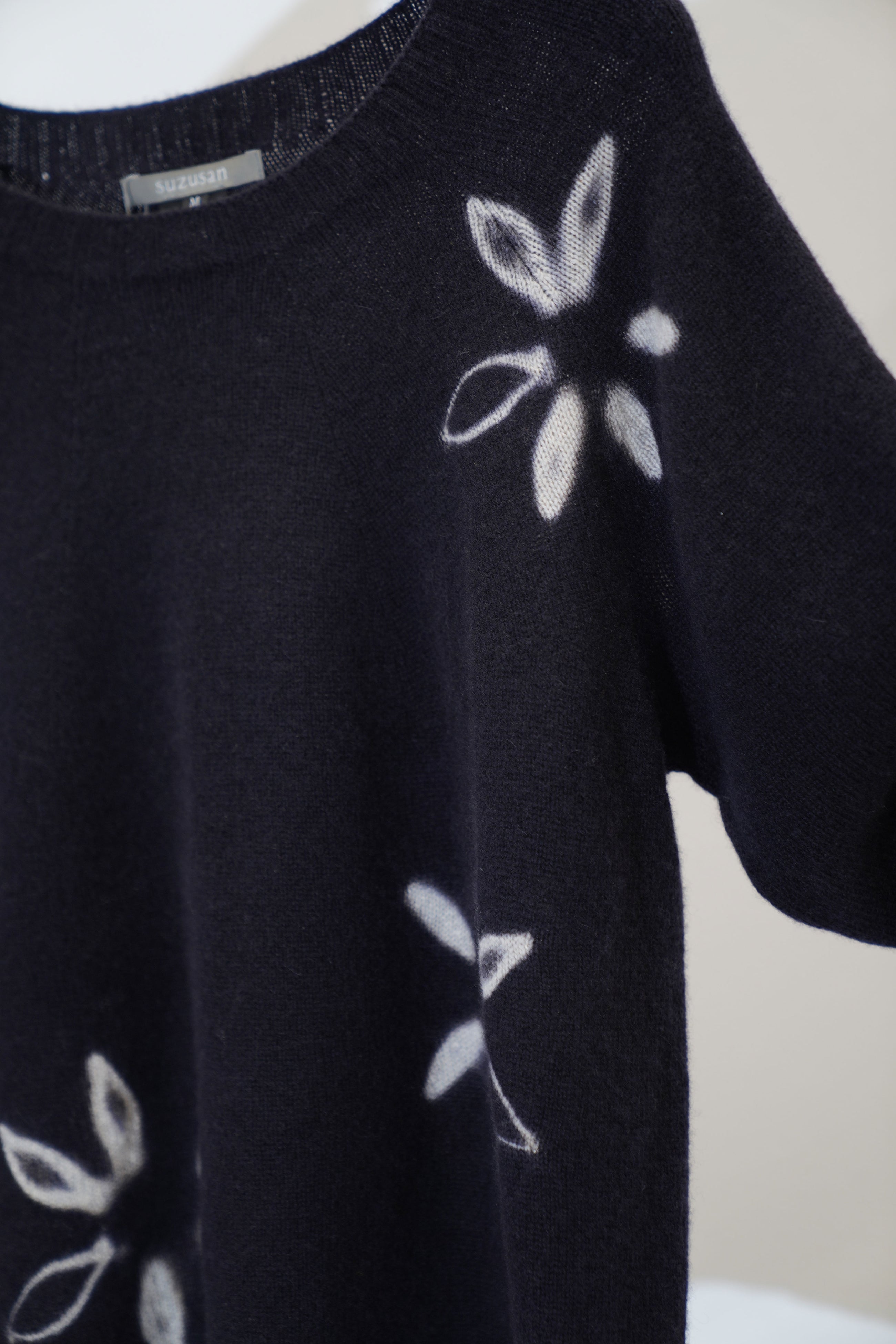 cashmere short pullover black light grey