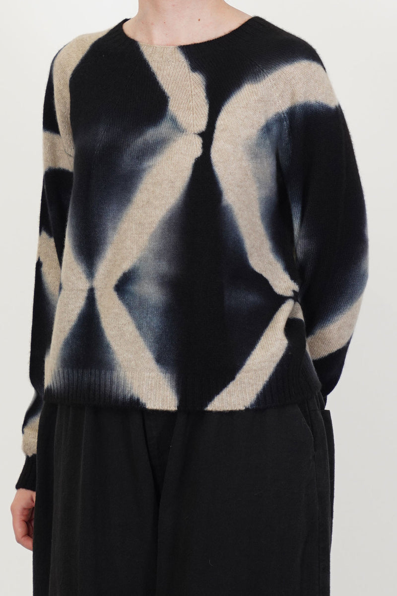 cashmere short pullover black sand