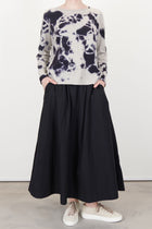 cashmere wide pullover black light grey