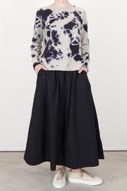 cashmere wide pullover black light grey