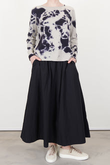 cashmere wide pullover black light grey