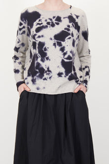 cashmere wide pullover black light grey