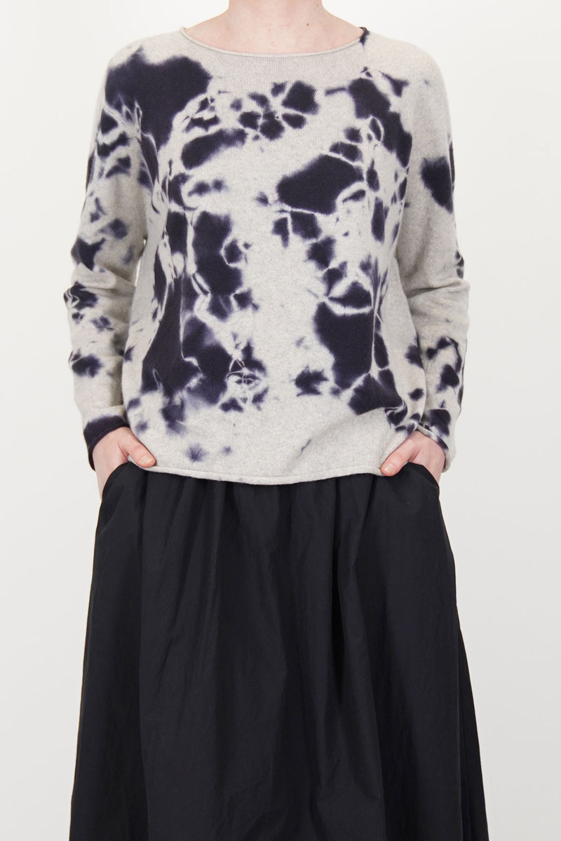 cashmere wide pullover black light grey