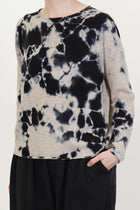 cashmere wide pullover black sand