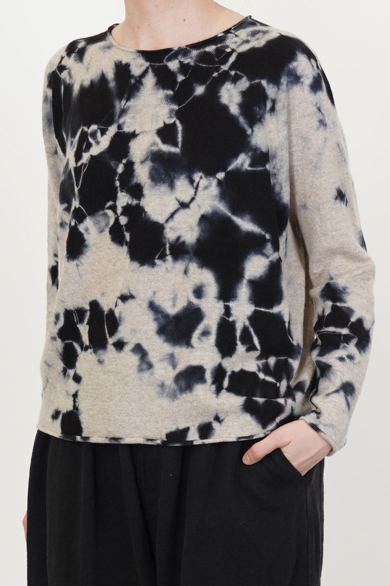 cashmere wide pullover black sand