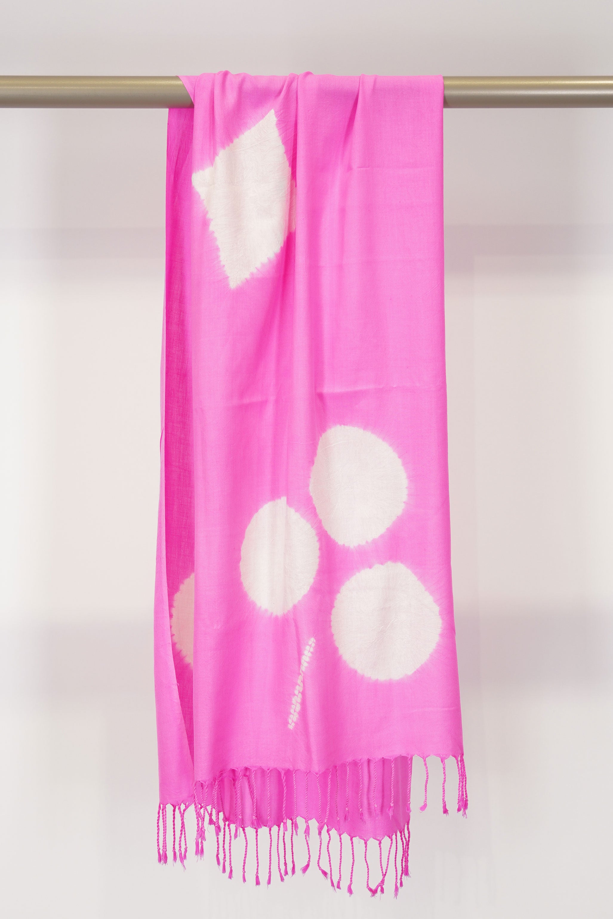 eri silk woven shawl card pink natural white