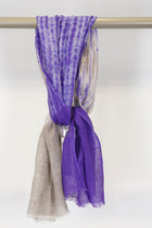 hand woven linen shawl purple grey petal
