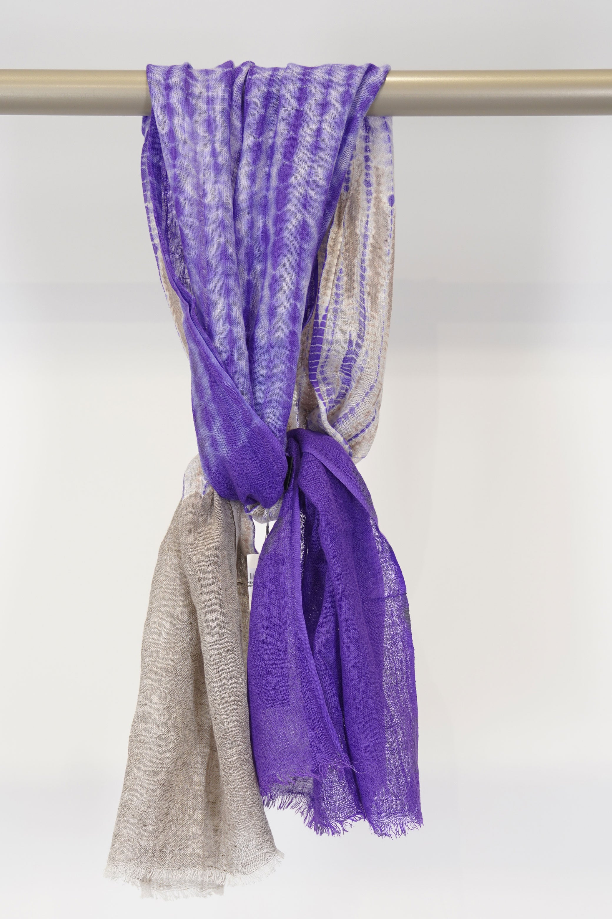 hand woven linen shawl purple grey petal