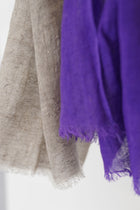 hand woven linen shawl purple grey petal