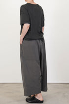 back view of toogood baker trousers cotton silk pencil structural back pocket detail