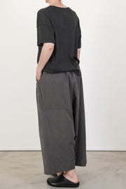 back view of toogood baker trousers cotton silk pencil structural back pocket detail
