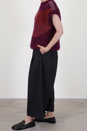 side view of toogood baker trousers wool charcoal crafted from a warm virgin wool-cashmere flannel blend.