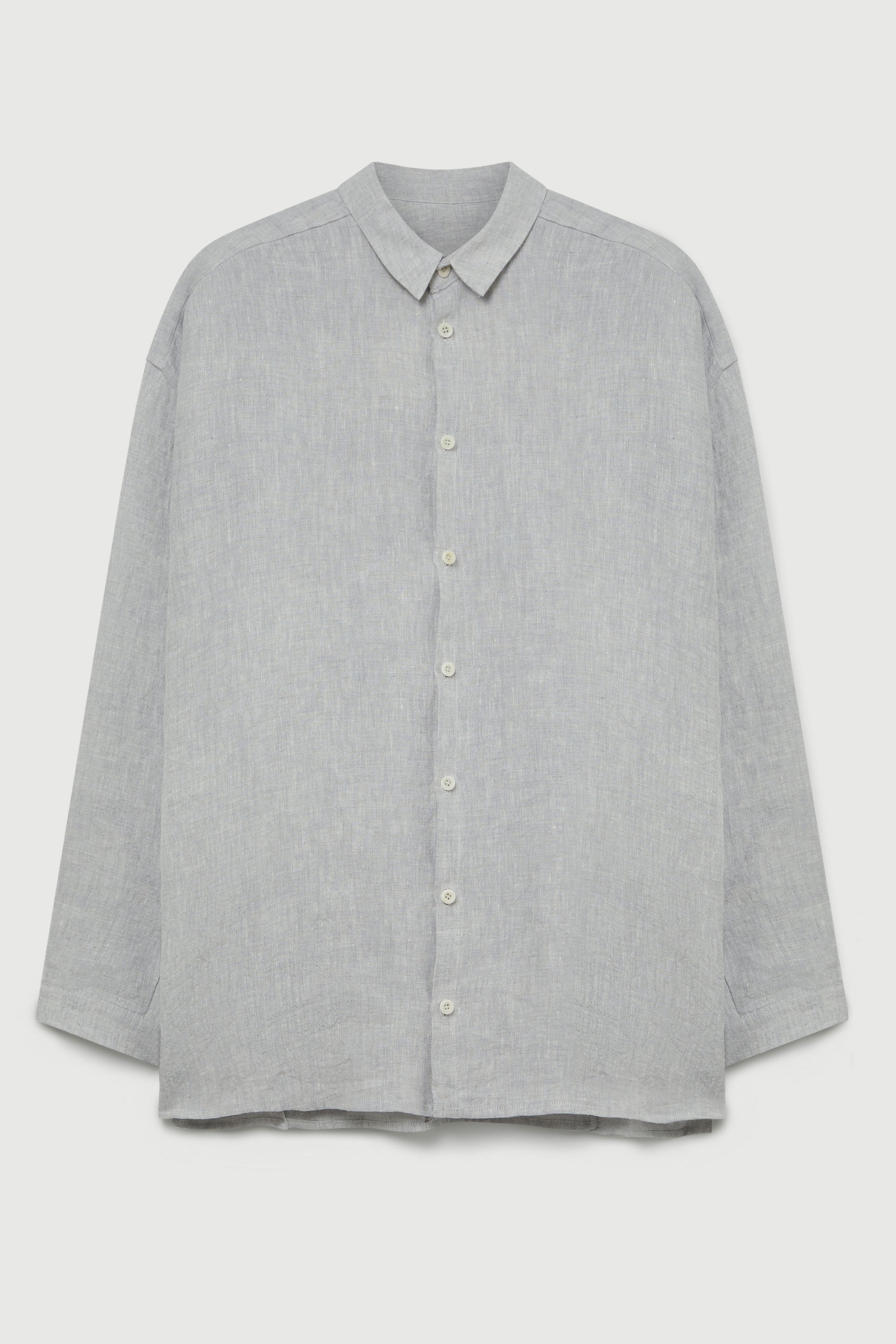 draughtsman shirt laundered linen zinc