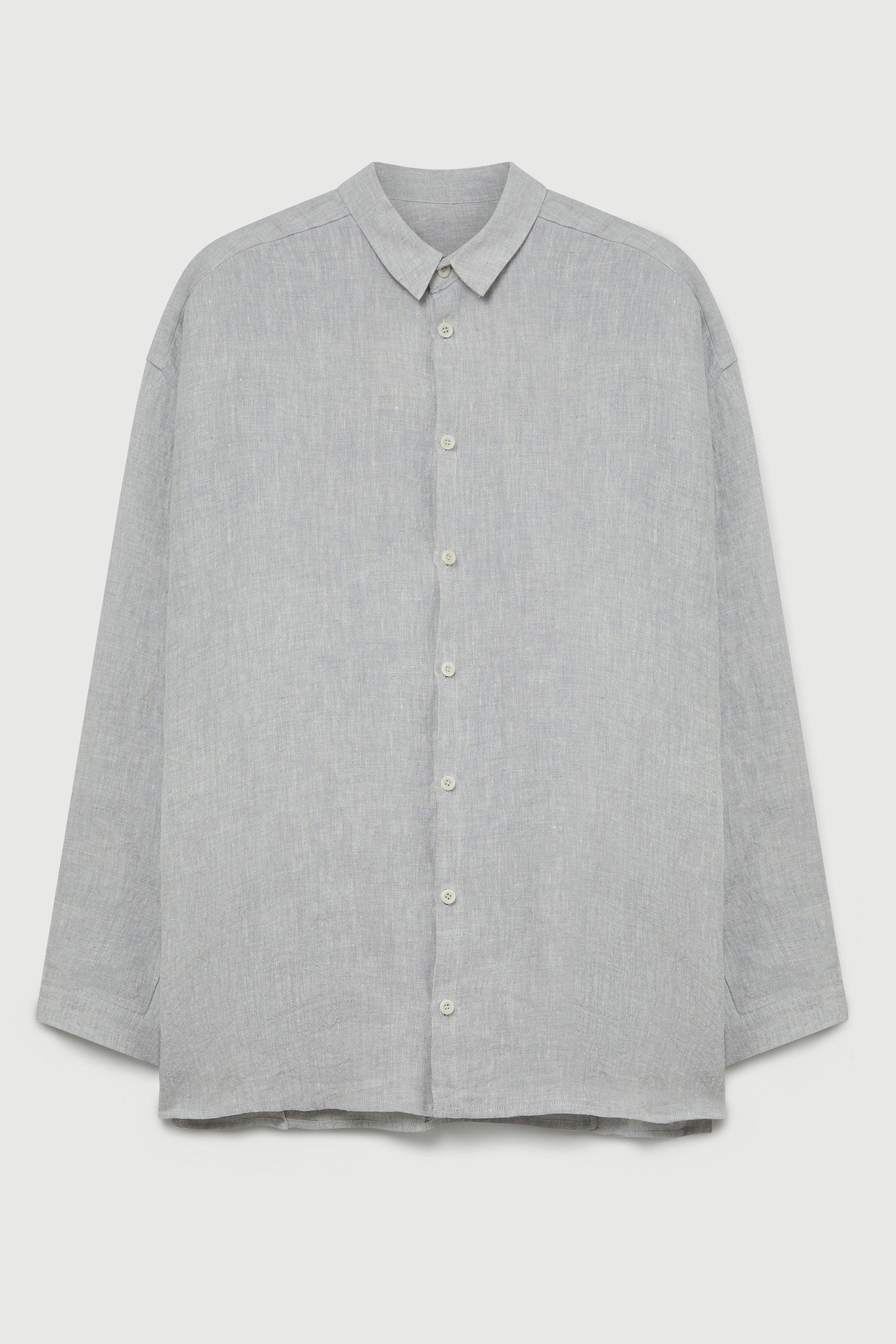 draughtsman shirt laundered linen zinc