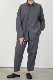 model wearingtoogood draughtsman shirt poplin pencil