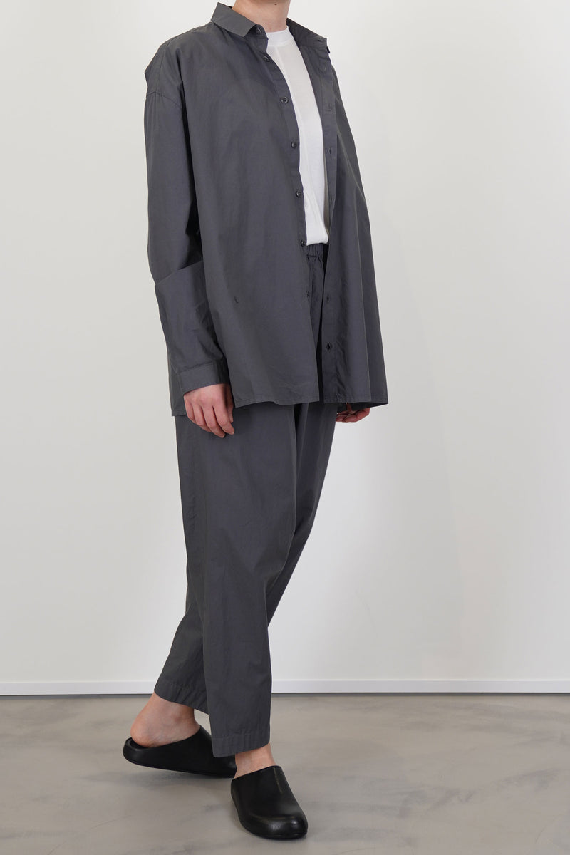 toogood draughtsman shirt poplin pencil paired with matching trousers for a minimlaist and structured look