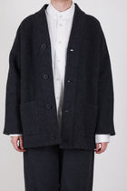 librarian cardigan felted wool charcoal