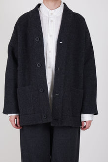 librarian cardigan felted wool charcoal