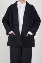 librarian cardigan felted wool charcoal