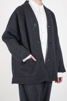 librarian cardigan felted wool charcoal