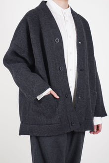 librarian cardigan felted wool charcoal
