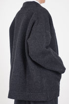 librarian cardigan felted wool charcoal
