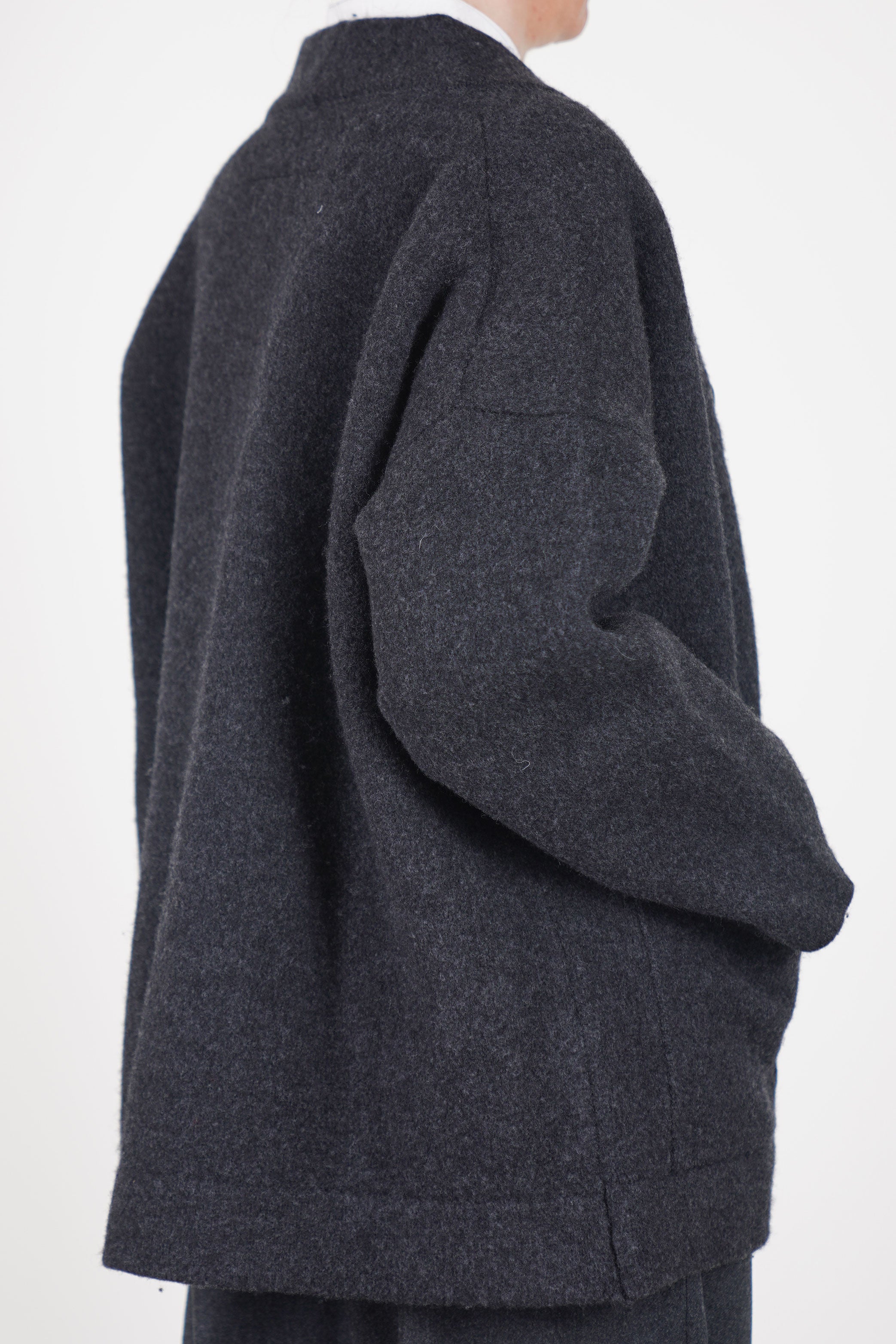 librarian cardigan felted wool charcoal