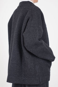 librarian cardigan felted wool charcoal
