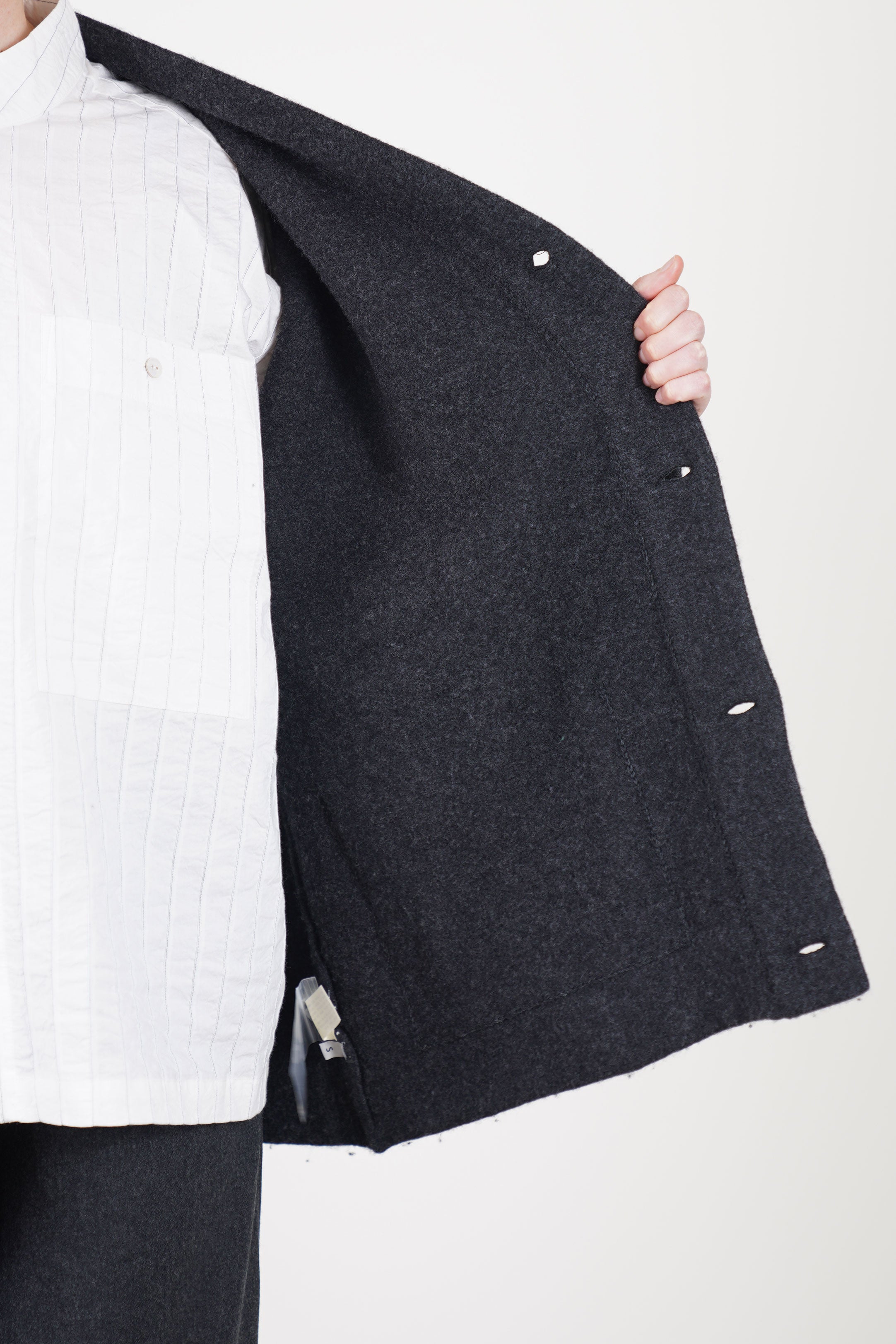 toogood librarian cardigan felted wool charcoal | carrousel the store