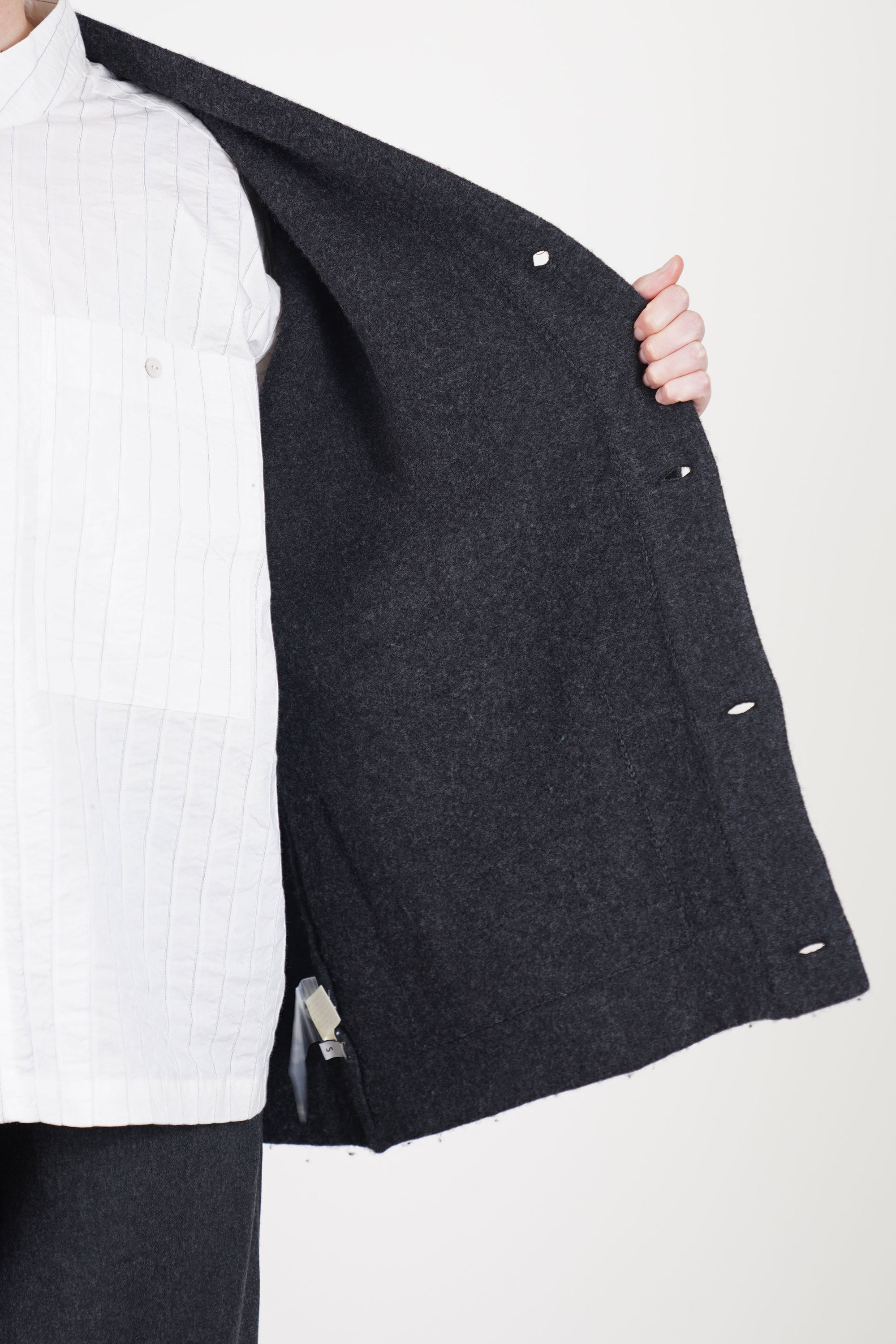 librarian cardigan felted wool charcoal