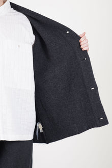 librarian cardigan felted wool charcoal