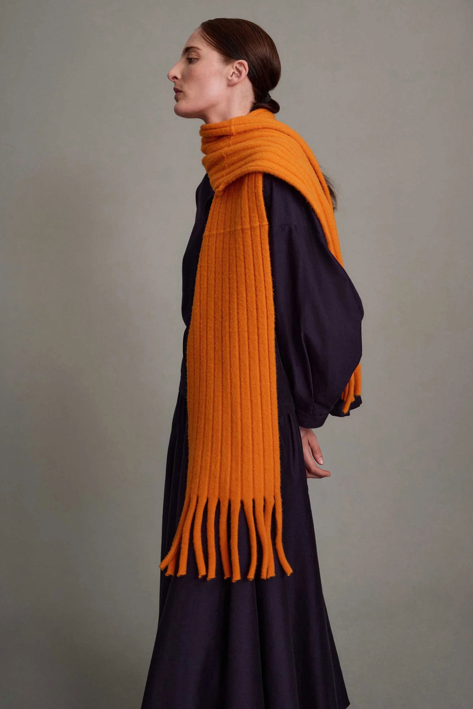 librarian scarf felted wool nasturtium