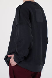 toogood mechanic jumper charcoal includes side slit accents and offers a relaxed, loose fit and unisex model.