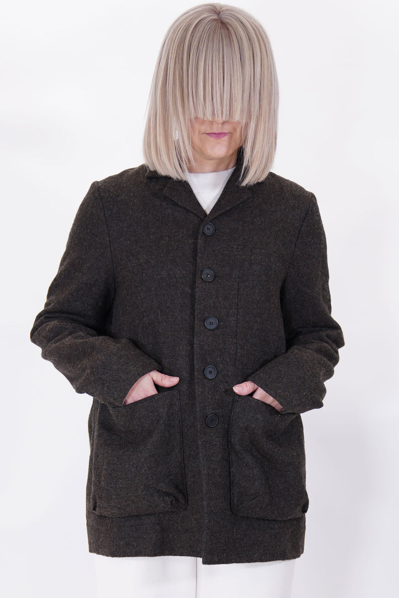 photographer jacket natural wool walnut