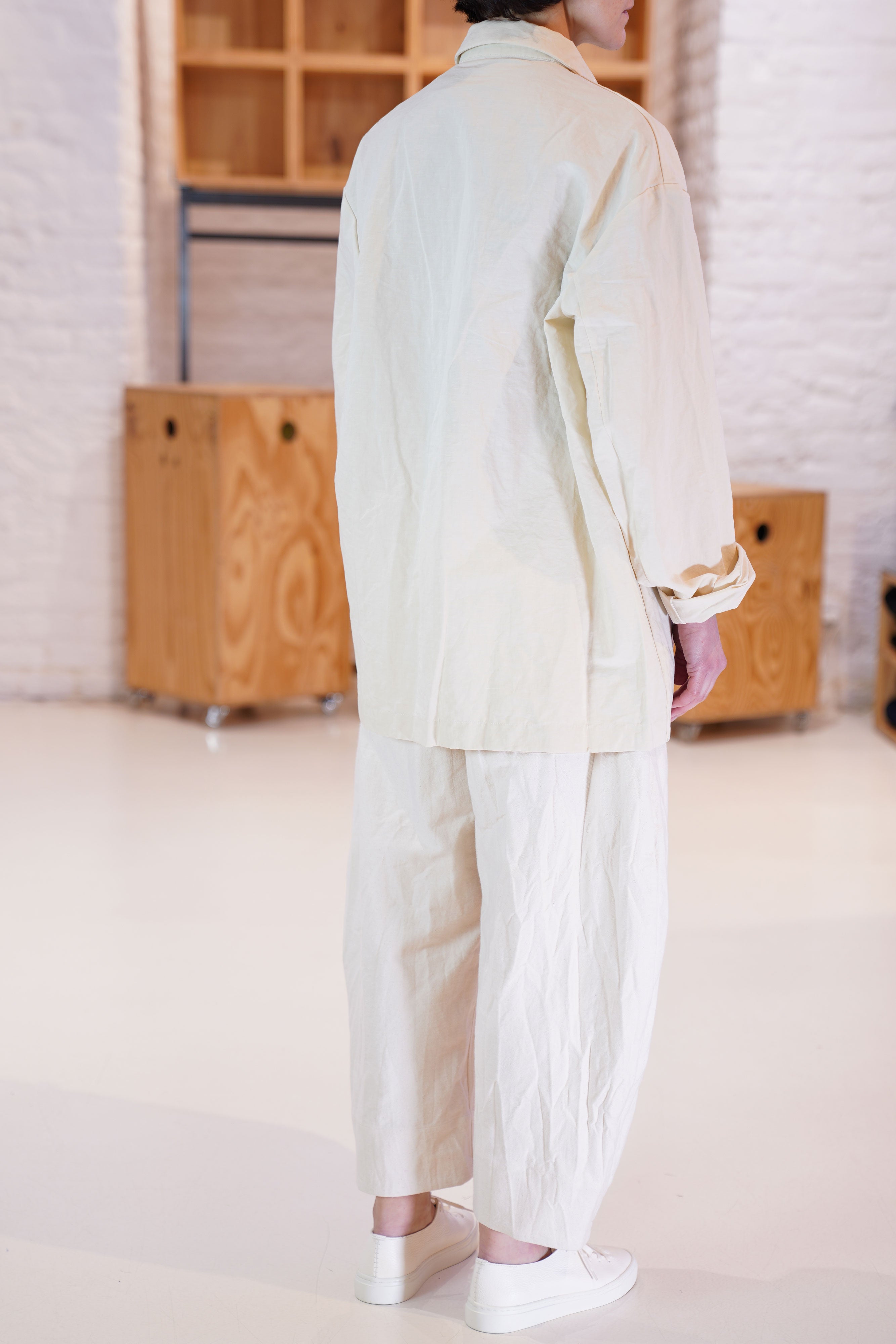 bergfabel cotton and linen jacket bea almond | carrousel the store