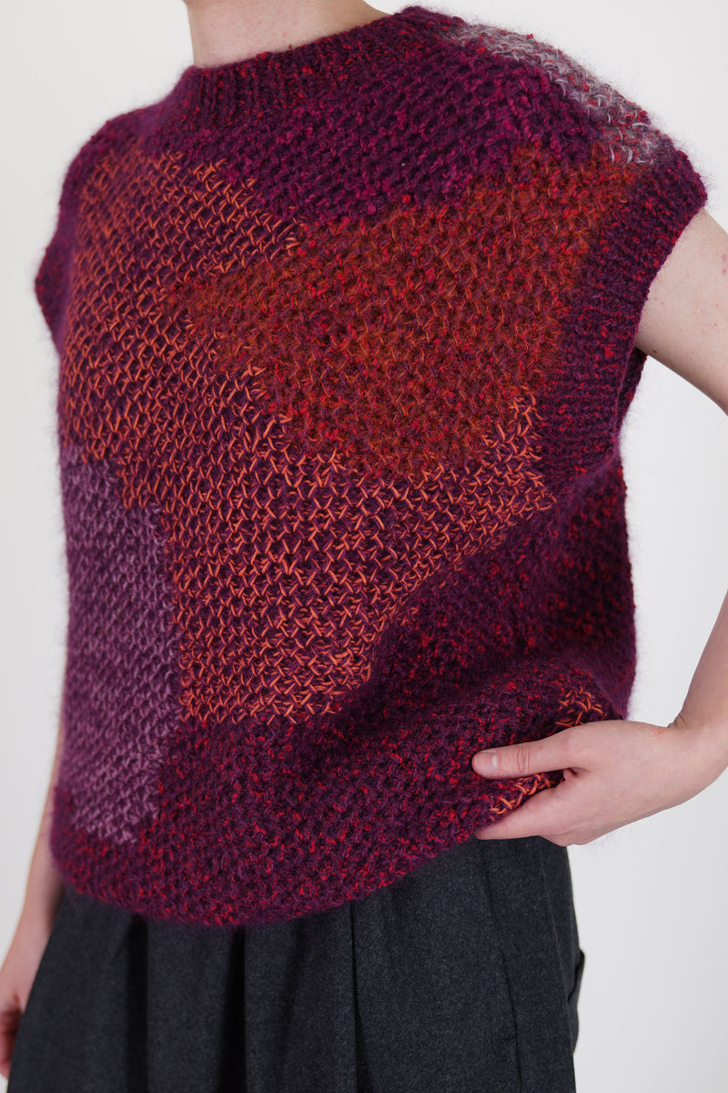 woolen lotter vest honeycomb multi